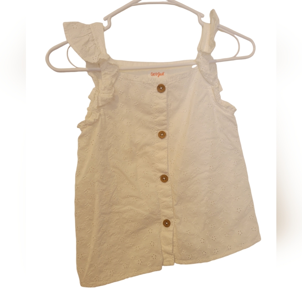 Cat & Jack White hippie peasant shirt 7/8